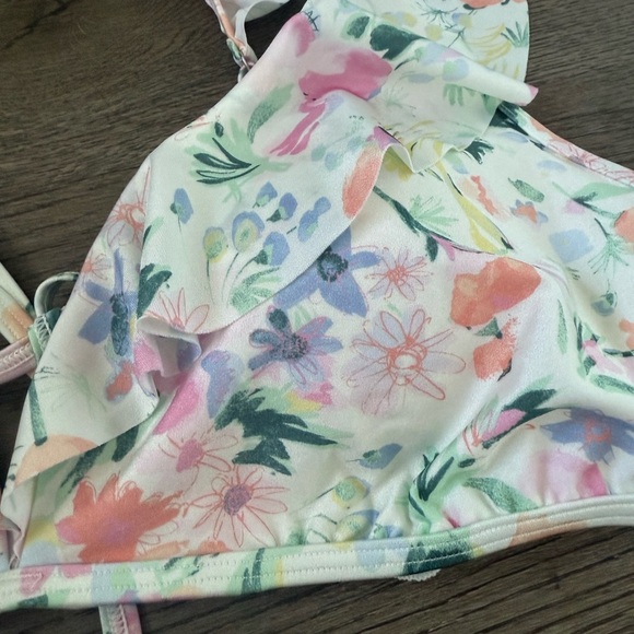 Abercrombie‎ & Fitch x Trevor Project Bikini Top SizeXXL Floral Ruffle Swim NWOT - Picture 4 of 7